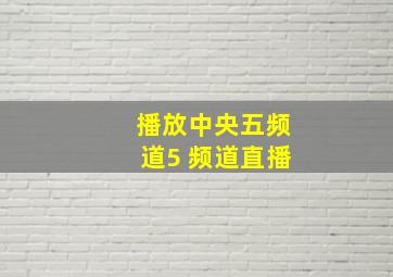 播放中央五频道5 频道直播